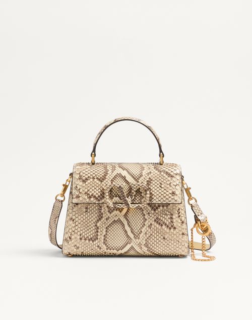 Valentino Garavani - Valentino Garavani Vsling Small Python Handbag - Cream/white - Woman - Top Handle Bags